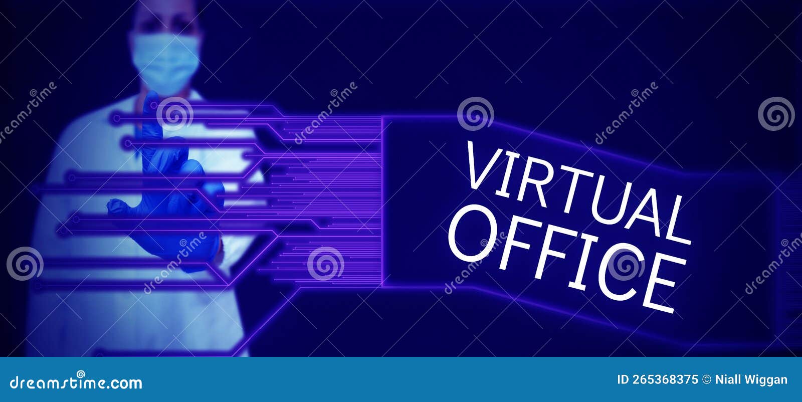 Conceptual Display Virtual Office. Business Overview Mobile Work