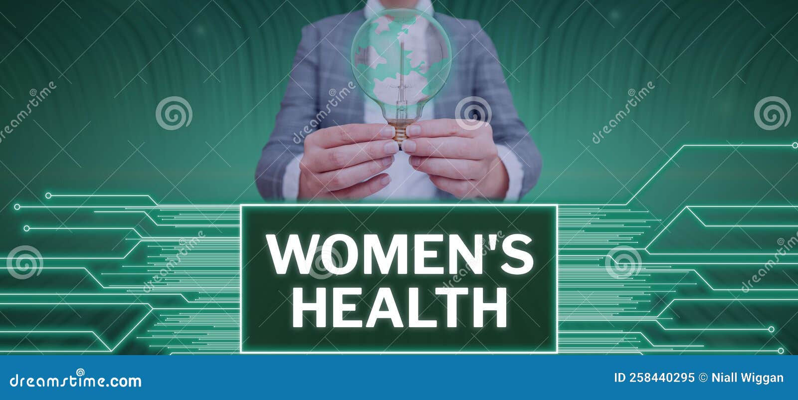 conceptual display women's health. internet concept women's physical health consequence avoiding illness