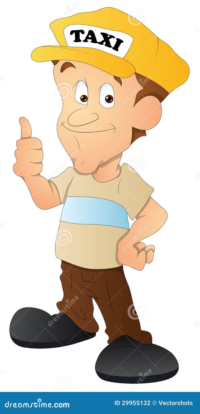 Taxi Driver - Cartoon Character - Vector Illustration Stock