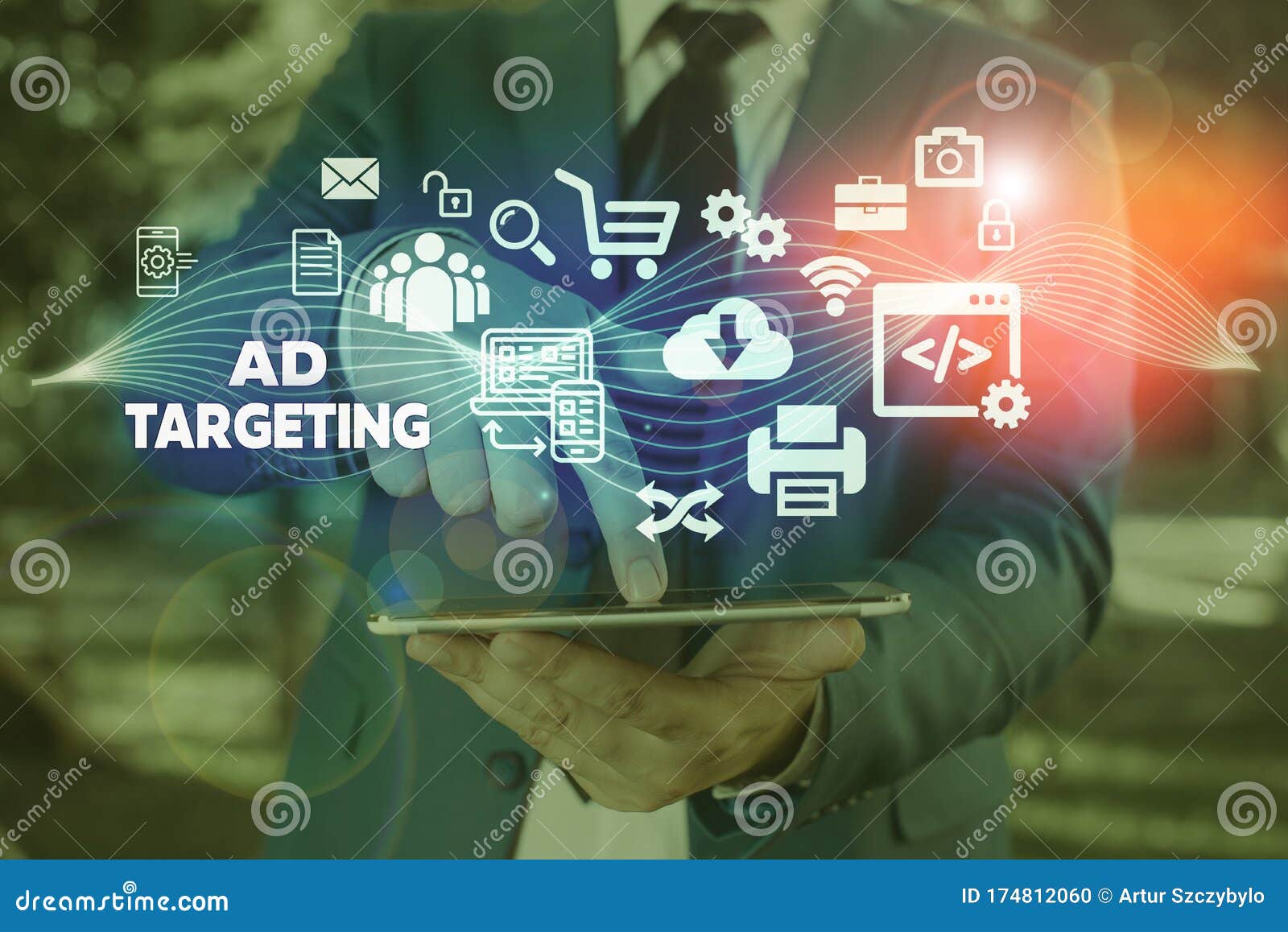 conceptual hand writing showing ad targeting. business photo showcasing target the most receptive audiences with certain traits