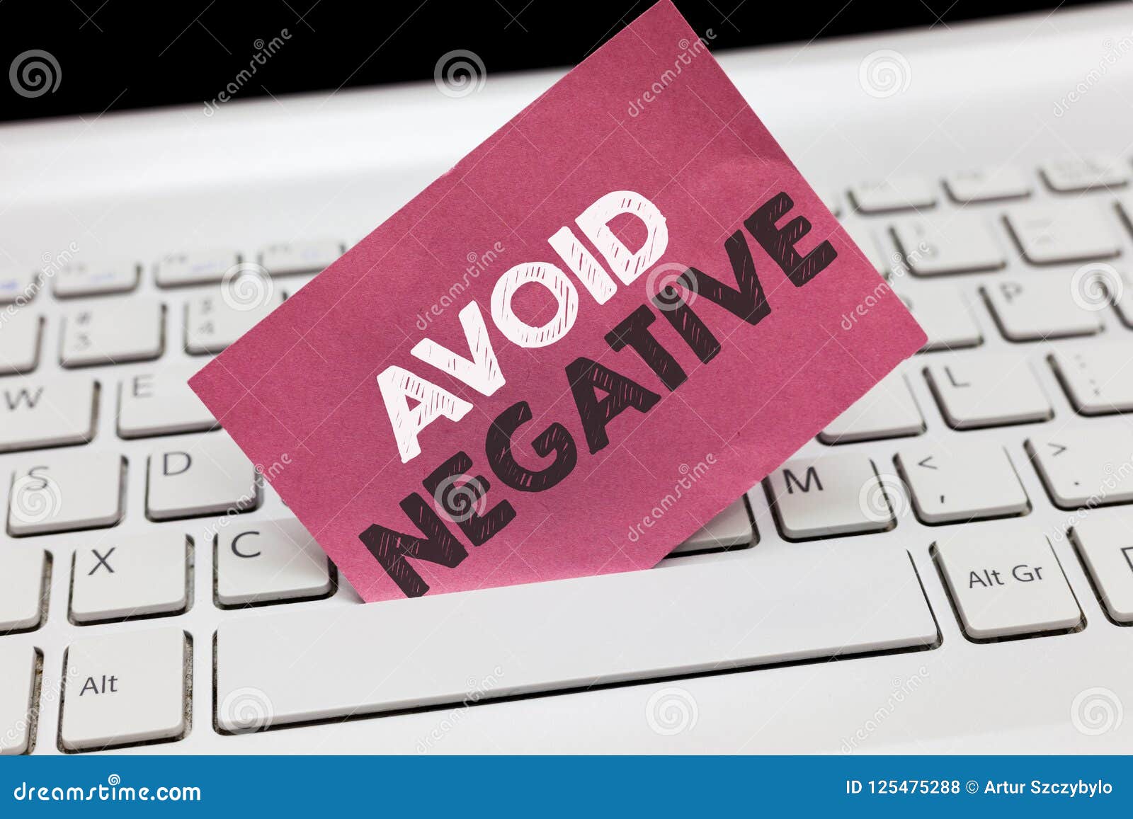 conceptual hand writing showing avoid negative. business photo showcasing staying away from pessimistic people suspicious depressi