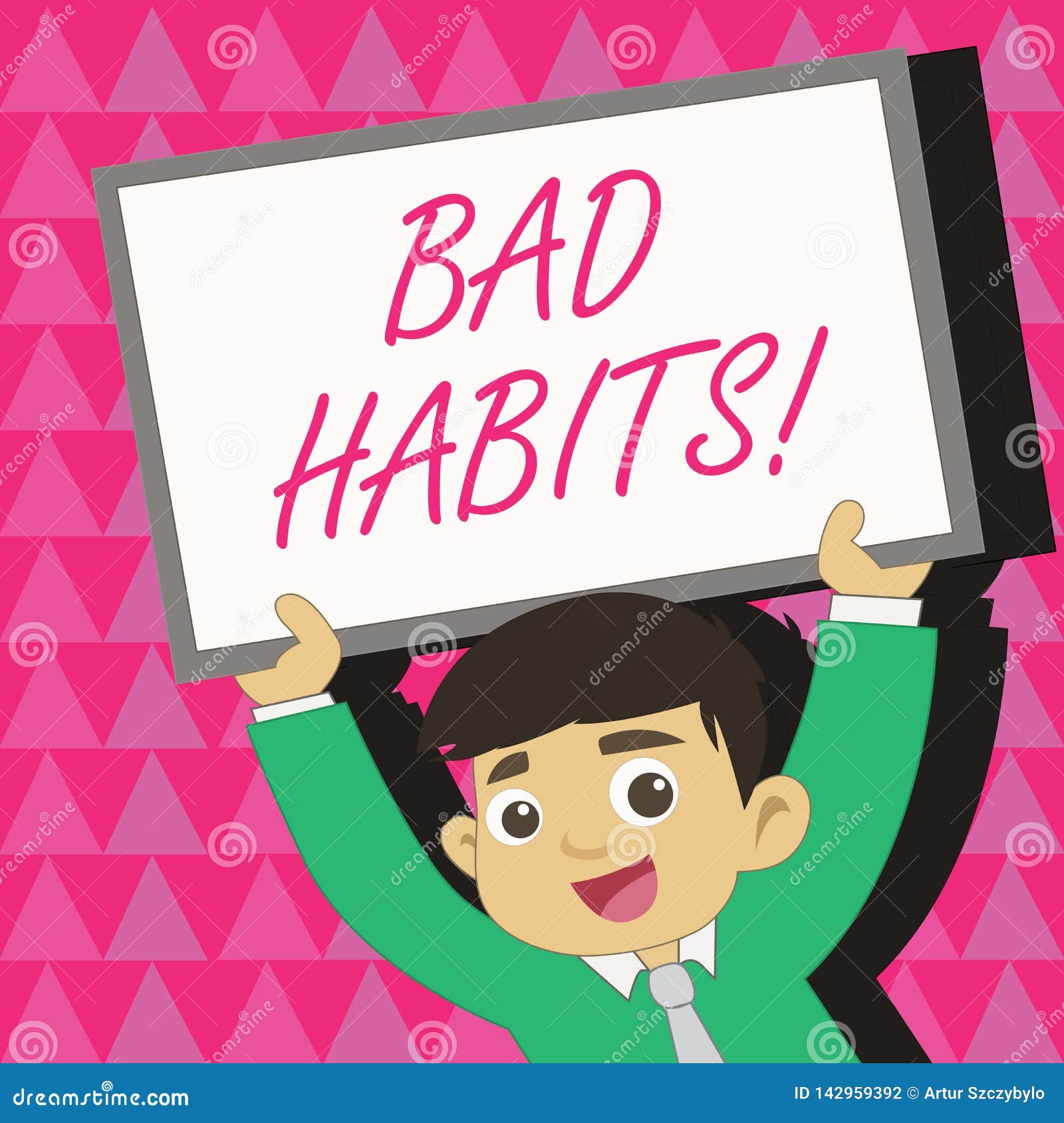 conceptual hand writing showing bad habits. business photo text someone do negative behaviour pattern like smoking