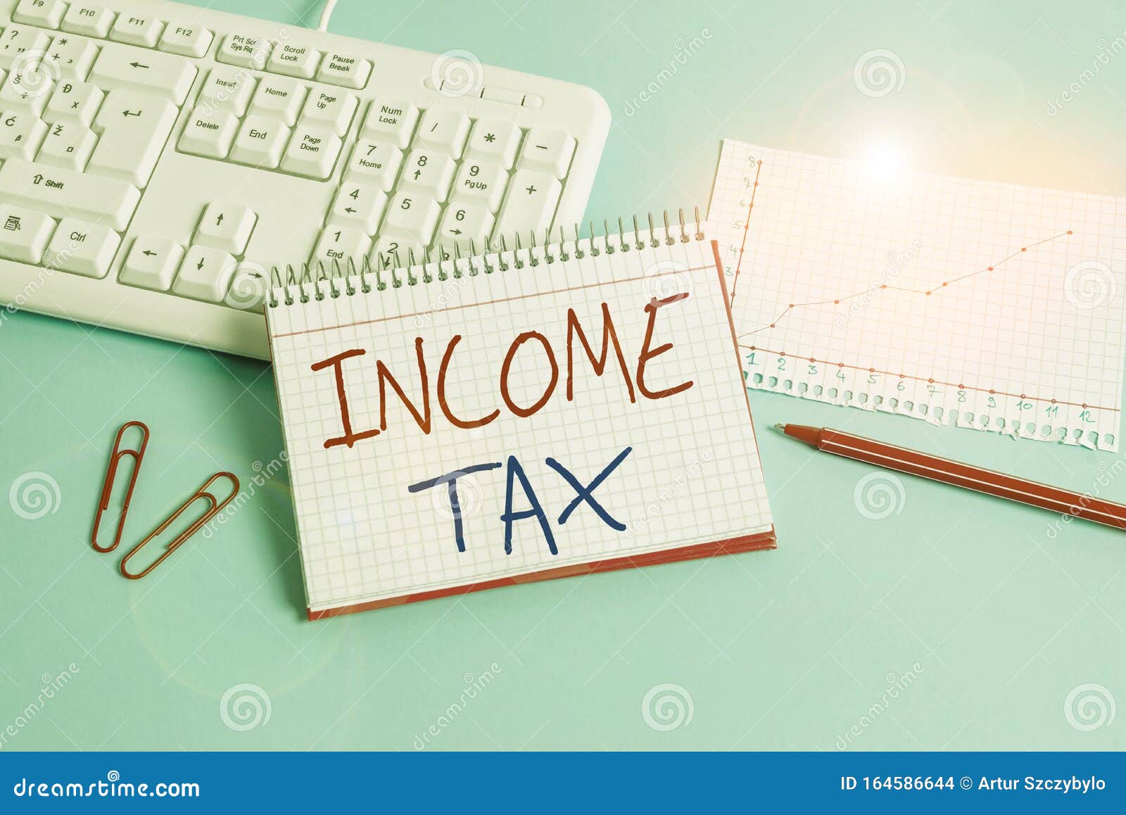 conceptual hand writing showing income tax. business photo showcasing annual charge levied on both earned and unearned