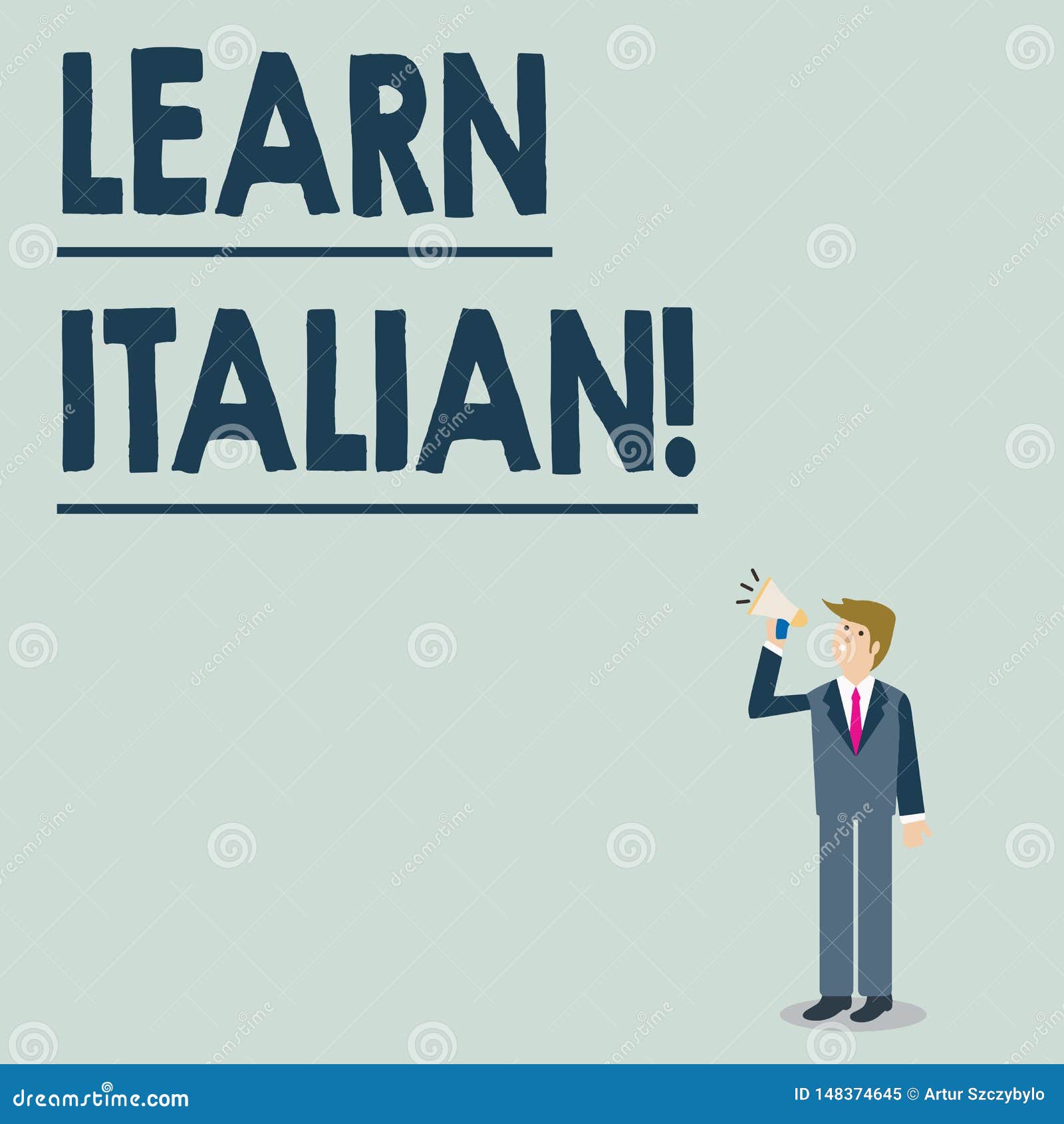 conceptual hand writing showing learn italian. business photo showcasing gain or acquire knowledge of speaking and