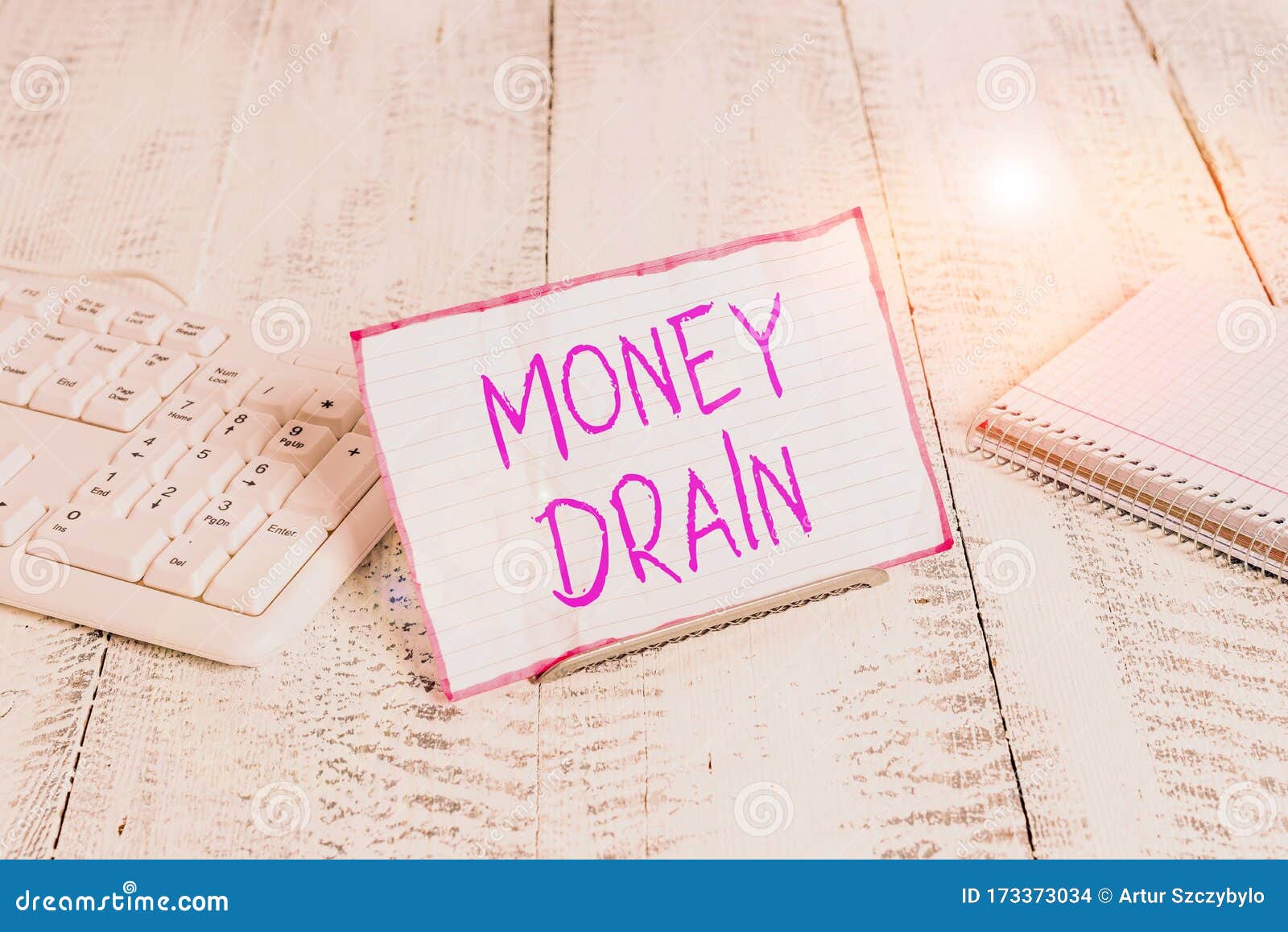 conceptual hand writing showing money drain. business photo showcasing to waste or squander money spend money foolishly or