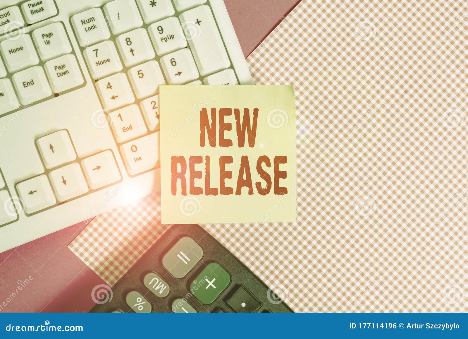 conceptual hand writing showing new release. business photo text announcing something newsworthy recent product note paper stick