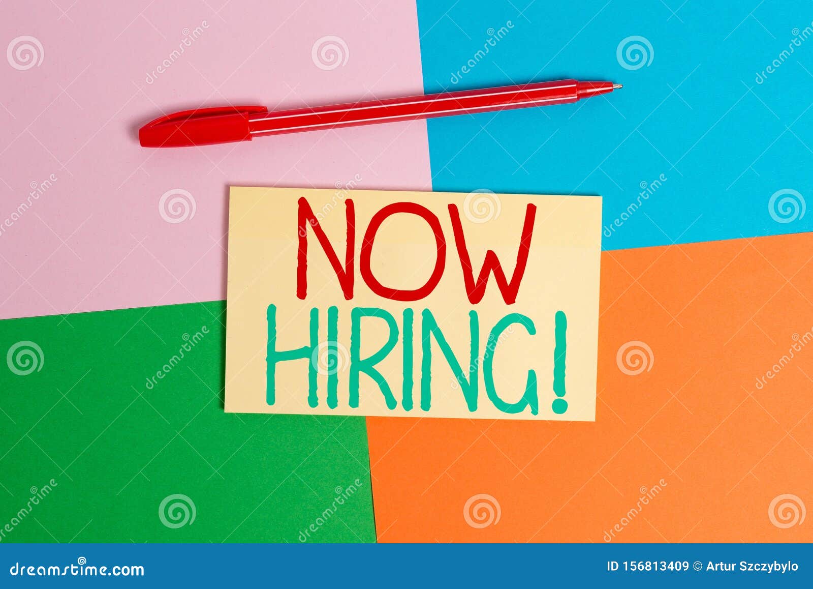 conceptual hand writing showing now hiring. business photo text finding evaluating working relationship with future