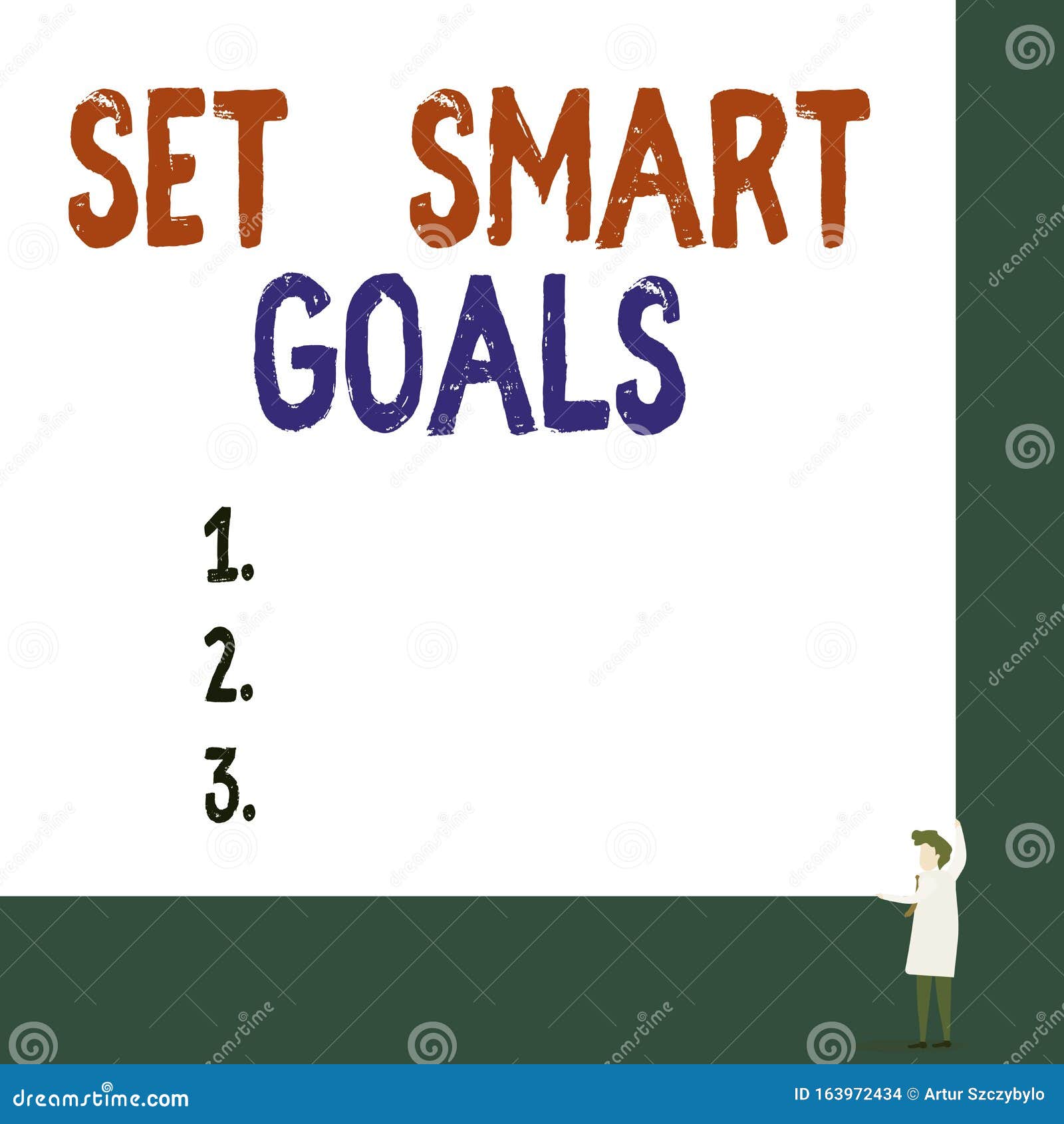 Conceptual Hand Writing Showing Set Smart Goals Business Photo Showcasing Giving Criteria To Guide In The Setting Of Stock Illustration Illustration Of Efficient Lead