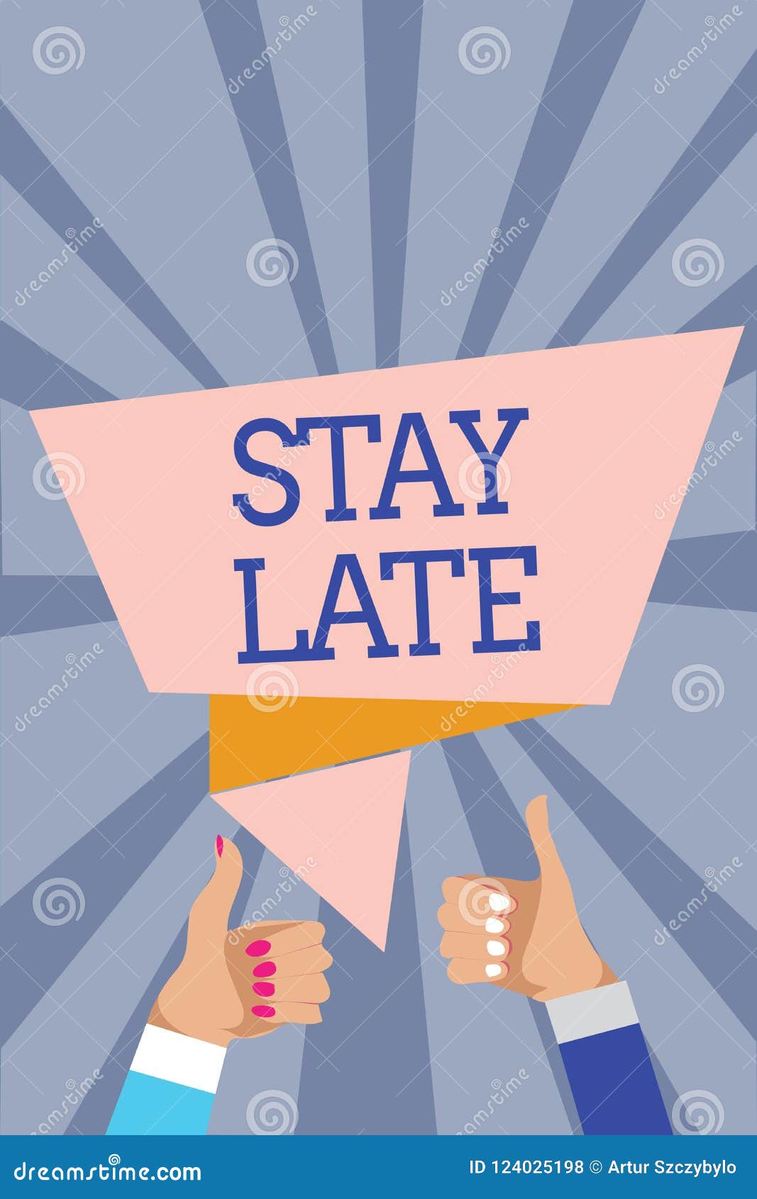 conceptual hand writing showing stay late. business photo text a routine in which a person goes to somewhere out of time man woman