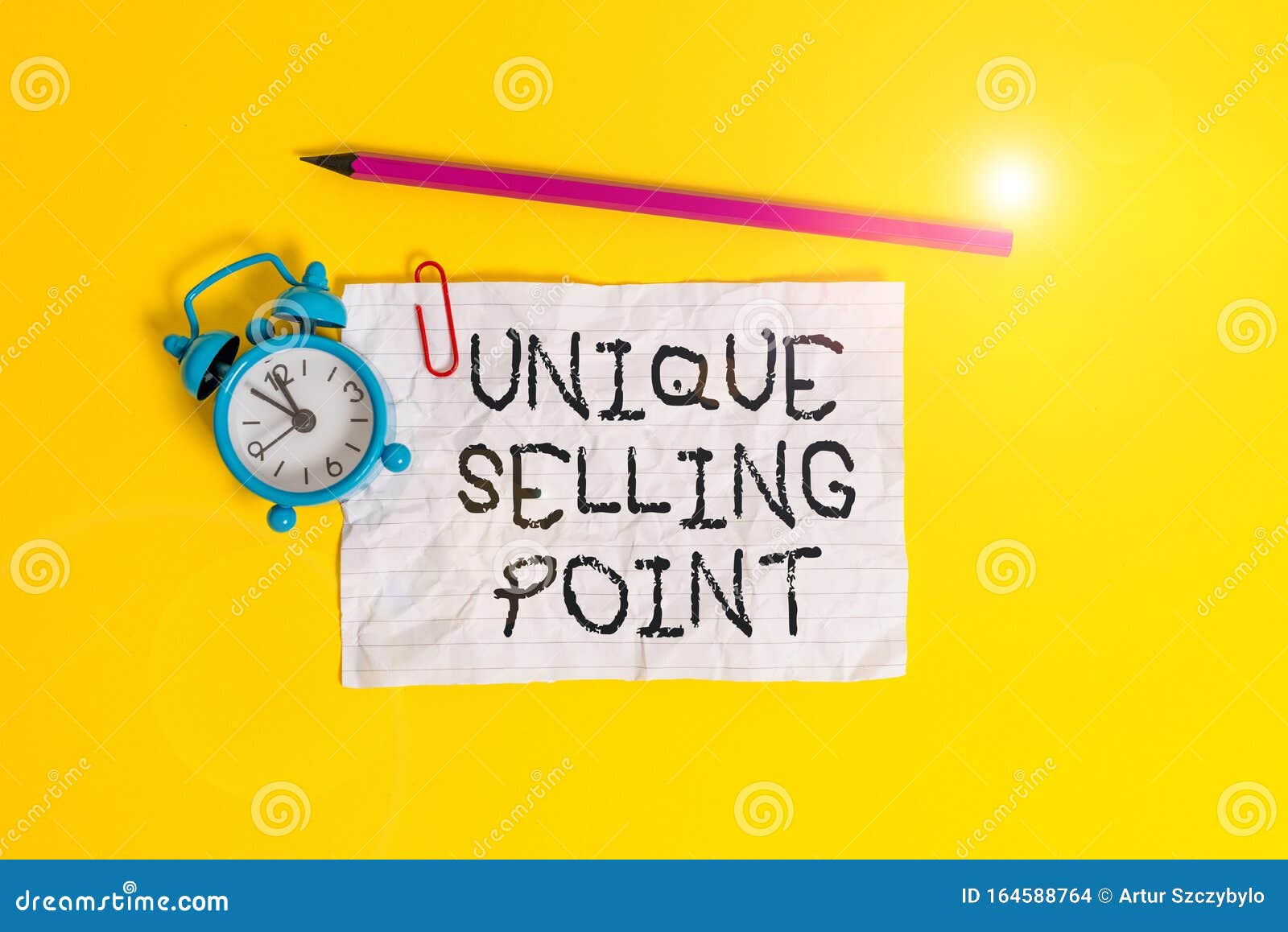 conceptual hand writing showing unique selling point. business photo showcasing differentiate a product specific