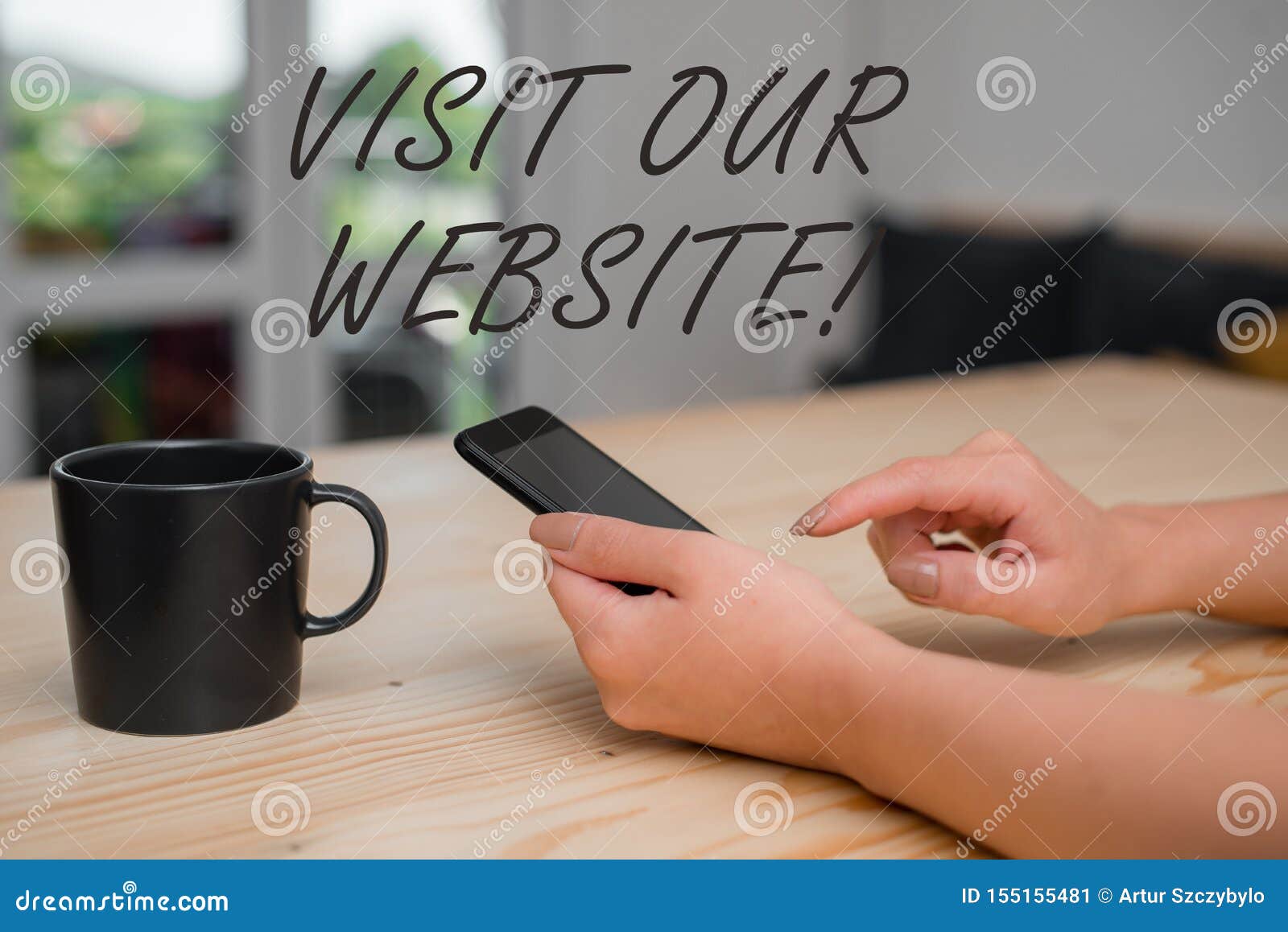 conceptual hand writing showing visit our website. business photo showcasing visitor who arrives at web site and