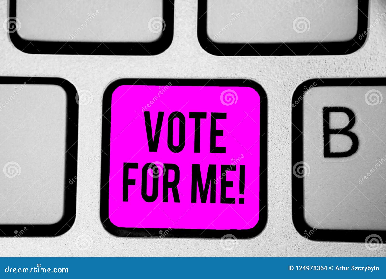 conceptual hand writing showing vote for me. business photo text campaining for a government position in the upcoming election key