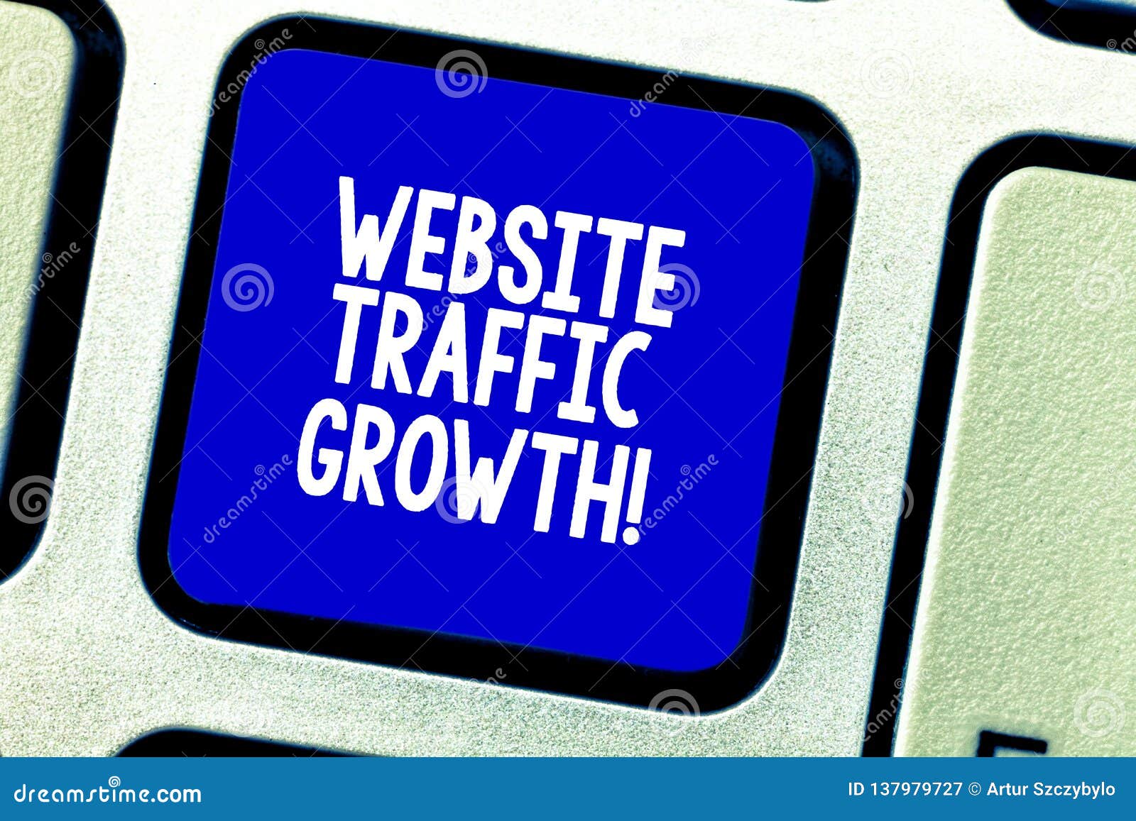 conceptual hand writing showing website traffic growth. business photo showcasing marketing metric that measures
