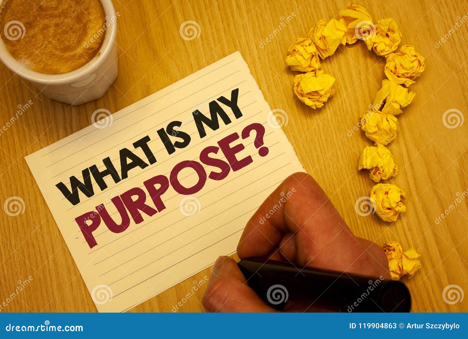 conceptual hand writing showing what is my purpose question. business photo showcasing direction importance discernment reflection