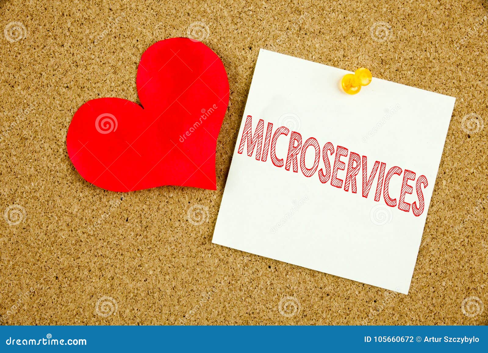 conceptual hand writing text caption inspiration showing microservices concept for micro services and love written on sticky note,
