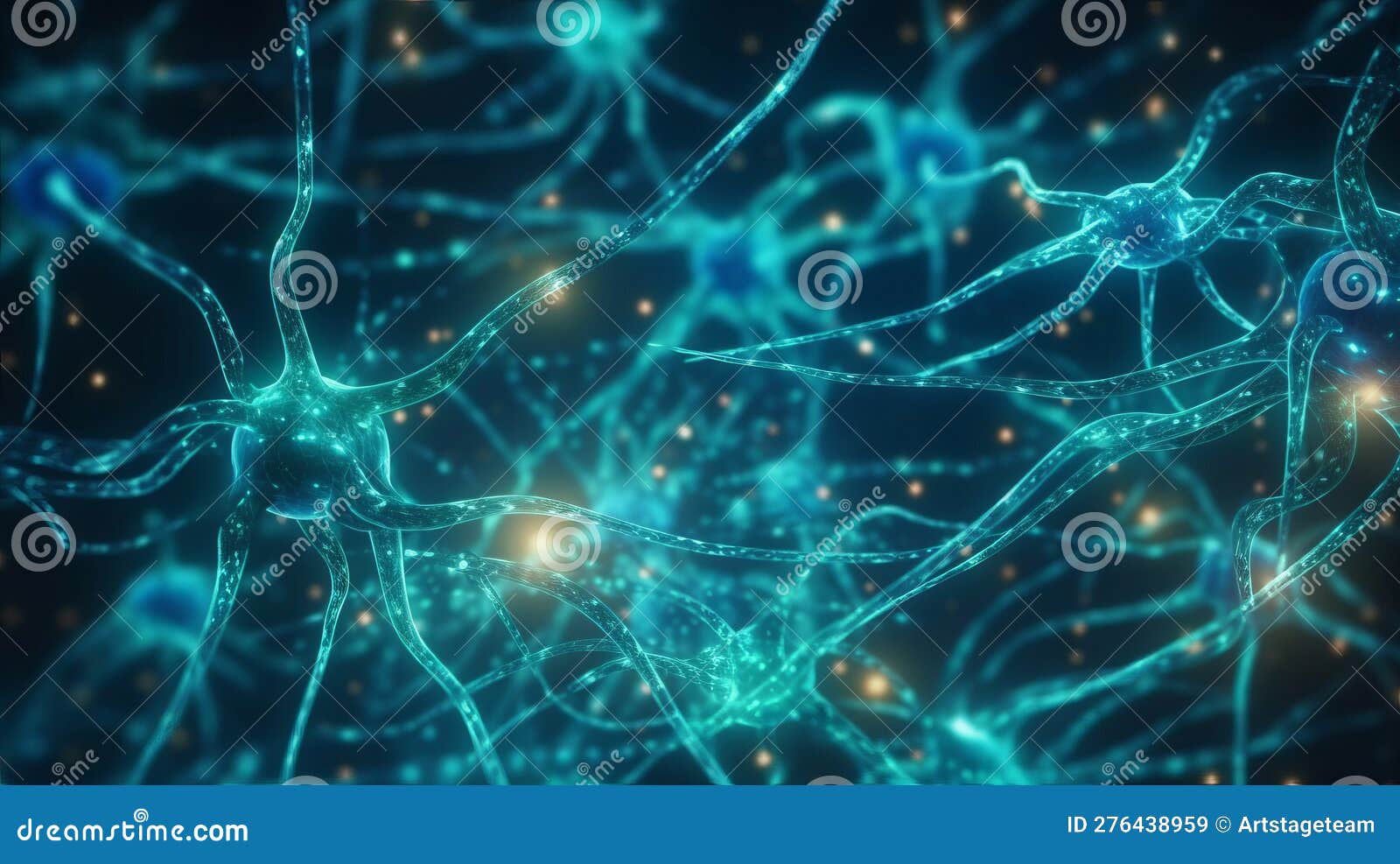 Conceptual Illustration of Neuron Cells, Close-up. AI Generated Stock ...