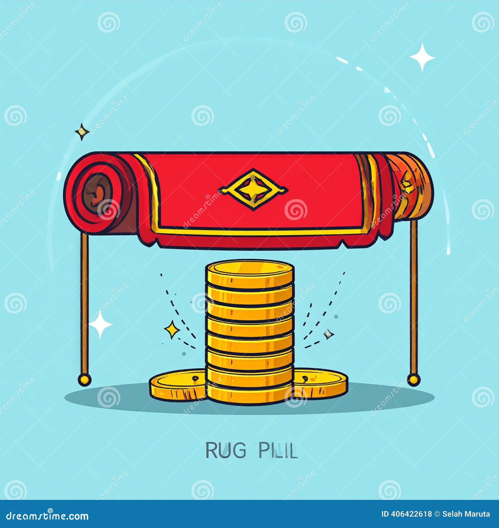 Cryptocurrency Rug Pull Scam Concept Illustration Stock Illustration -  Illustration of market, currency: 406422618