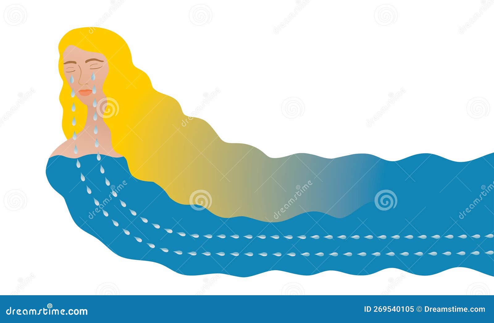 conceptual  of sad and crying woman.  .
