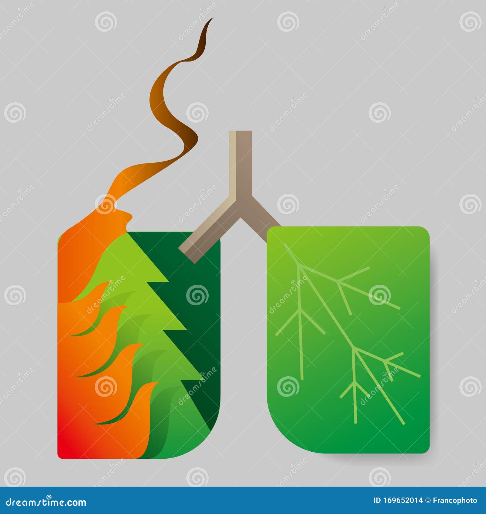 Conceptual Image of Forest Fires Harm Lung Health Stock Vector Illustration of production