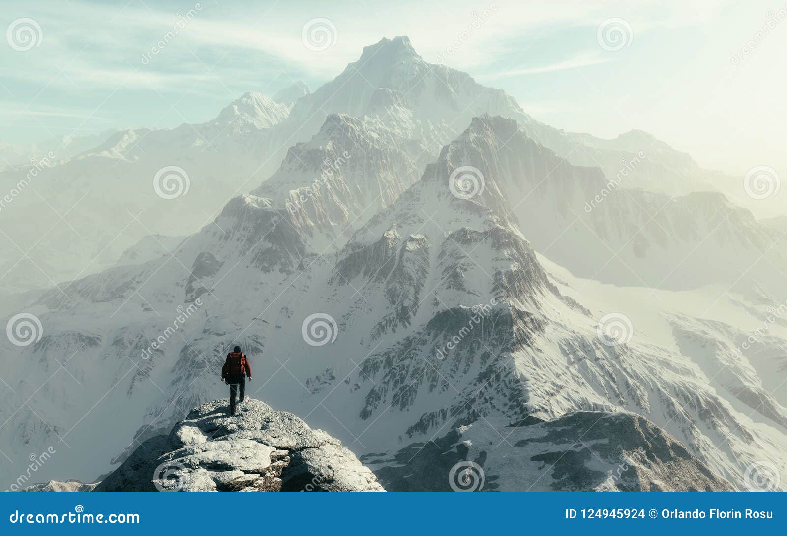 conceptual image of a man hiker