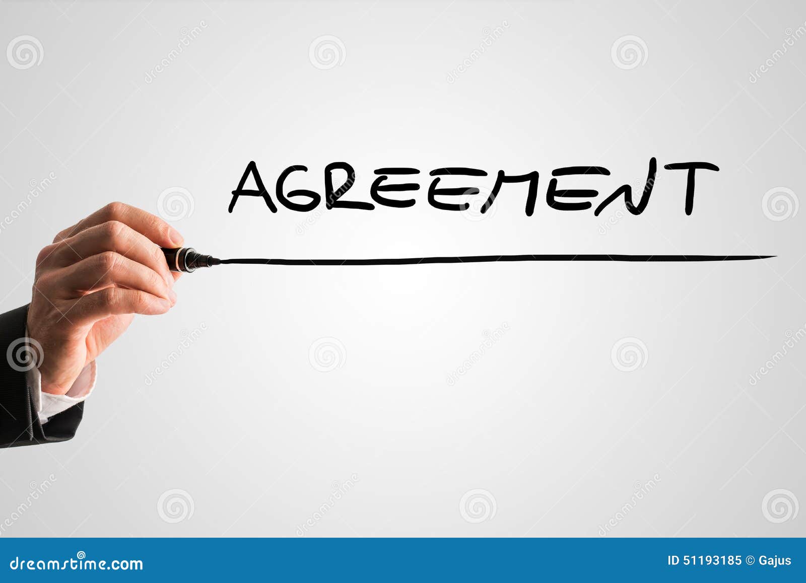 conceptual image with the word agreement