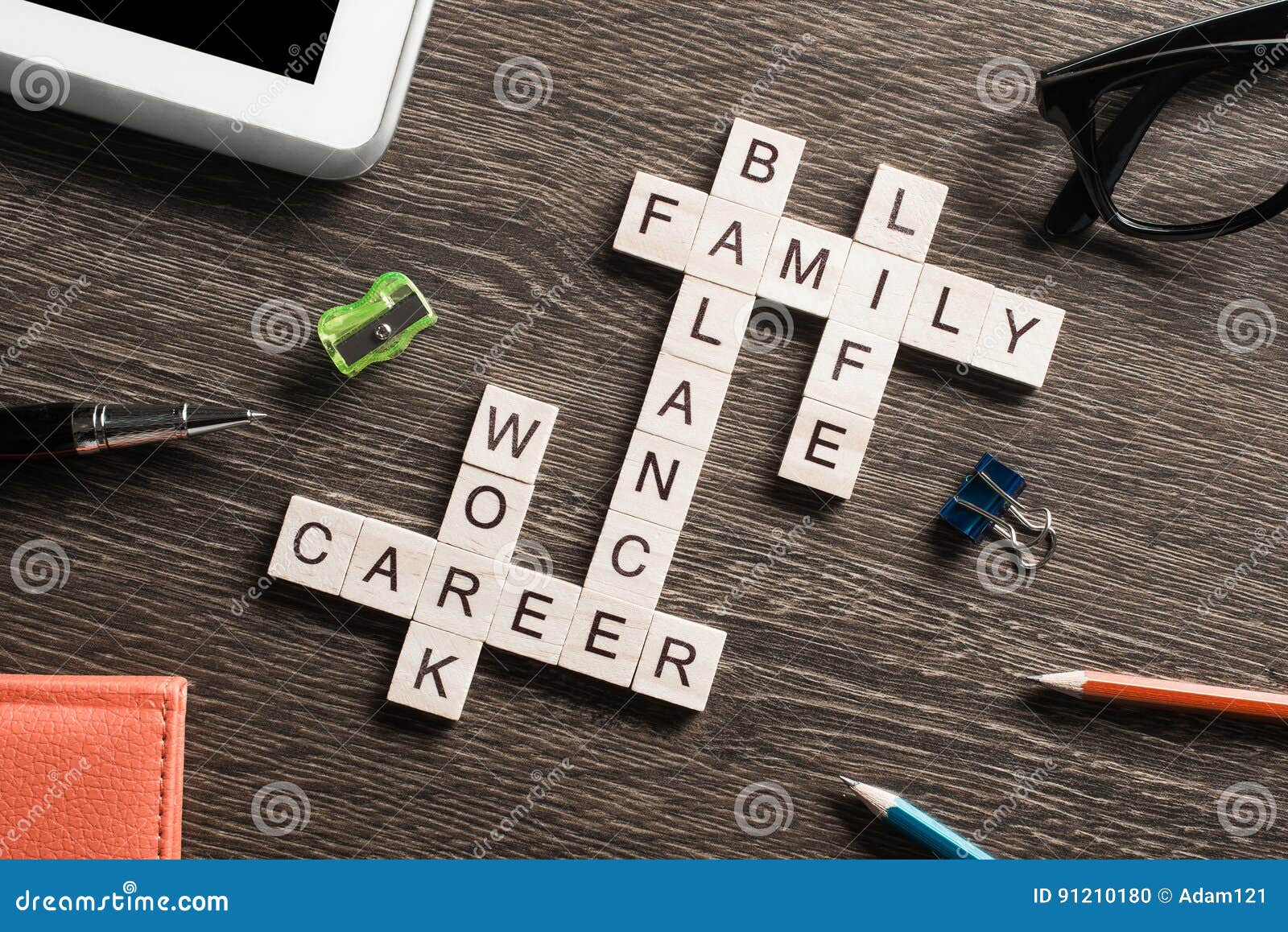 Conceptual Keywords on Wooden Table with Elements of Game Making