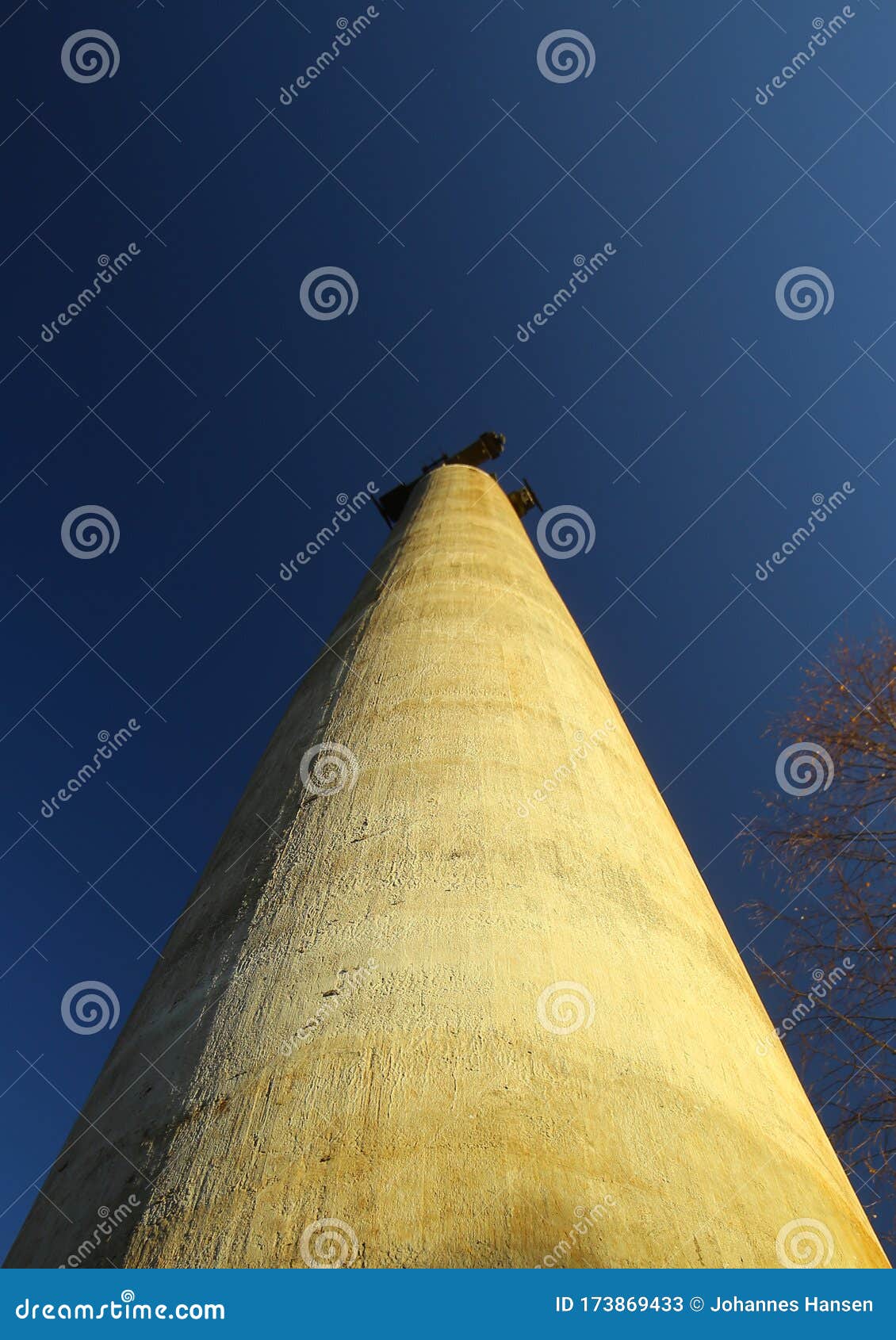 conceptual low angle view of concrete pillar of the out of operation norsjo aerial tramway