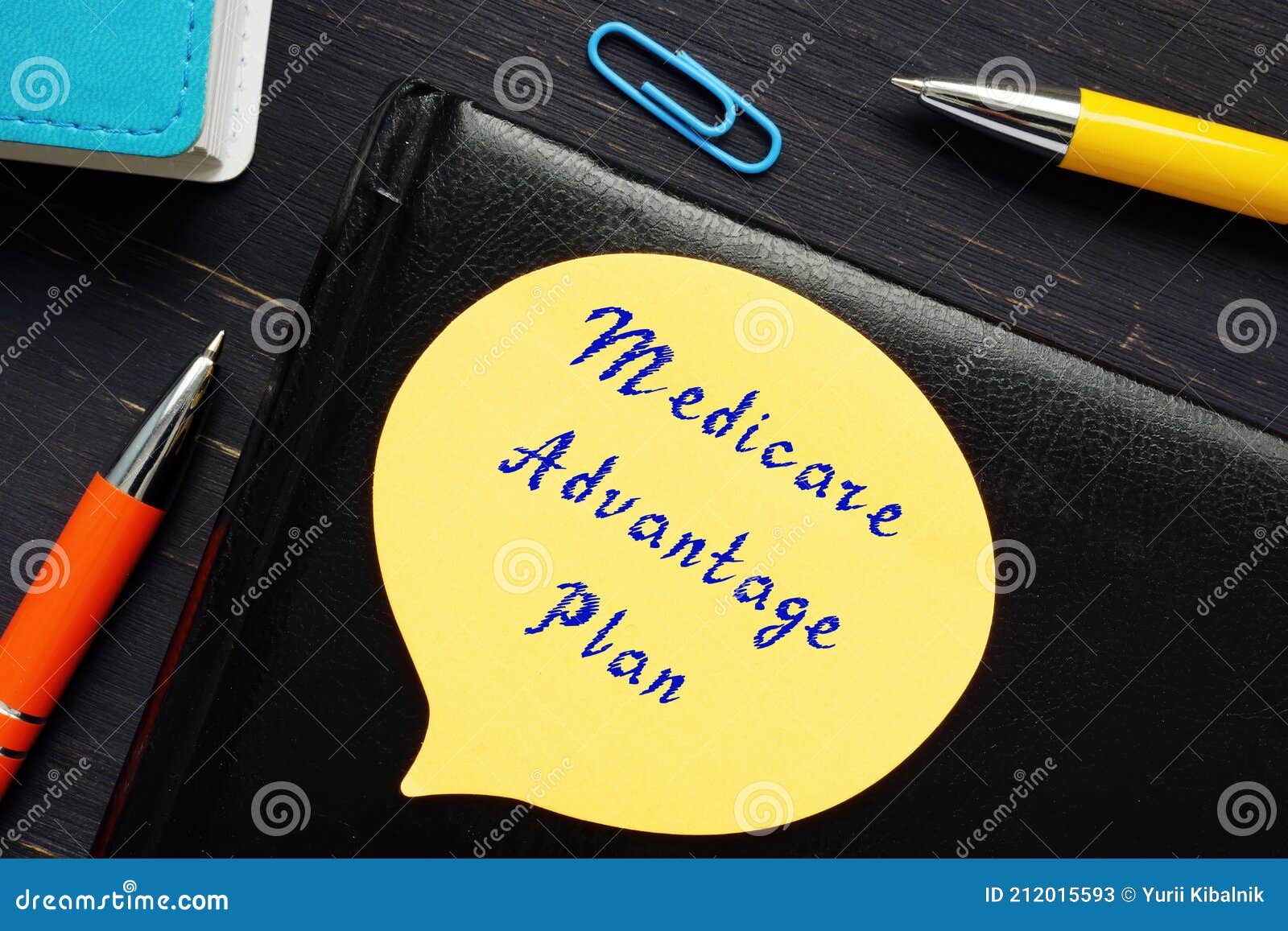 conceptual photo about medicare advantage plan with written text