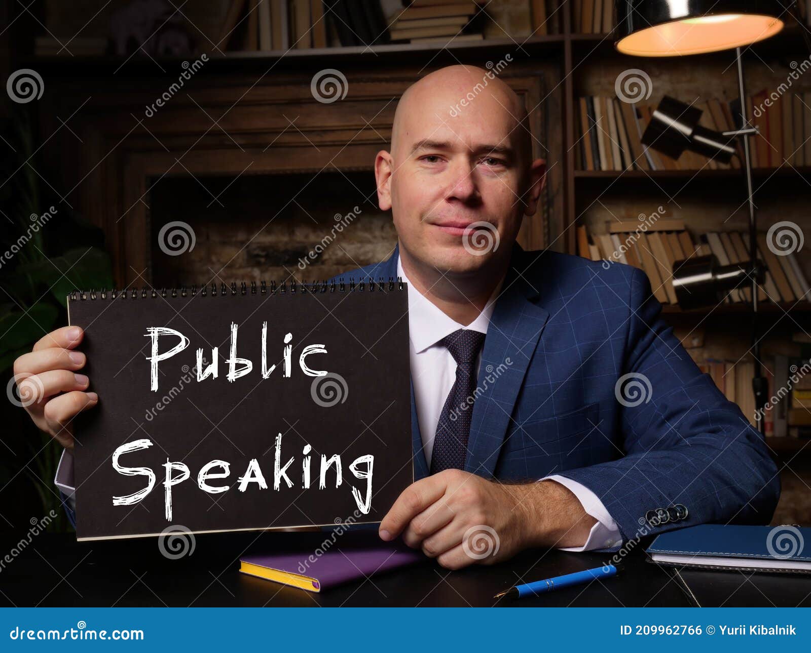 Conceptual Photo about Public Speaking with Written Phrase Black