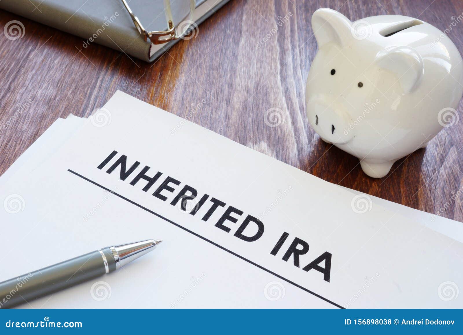 conceptual photo showing printed text inherited ira