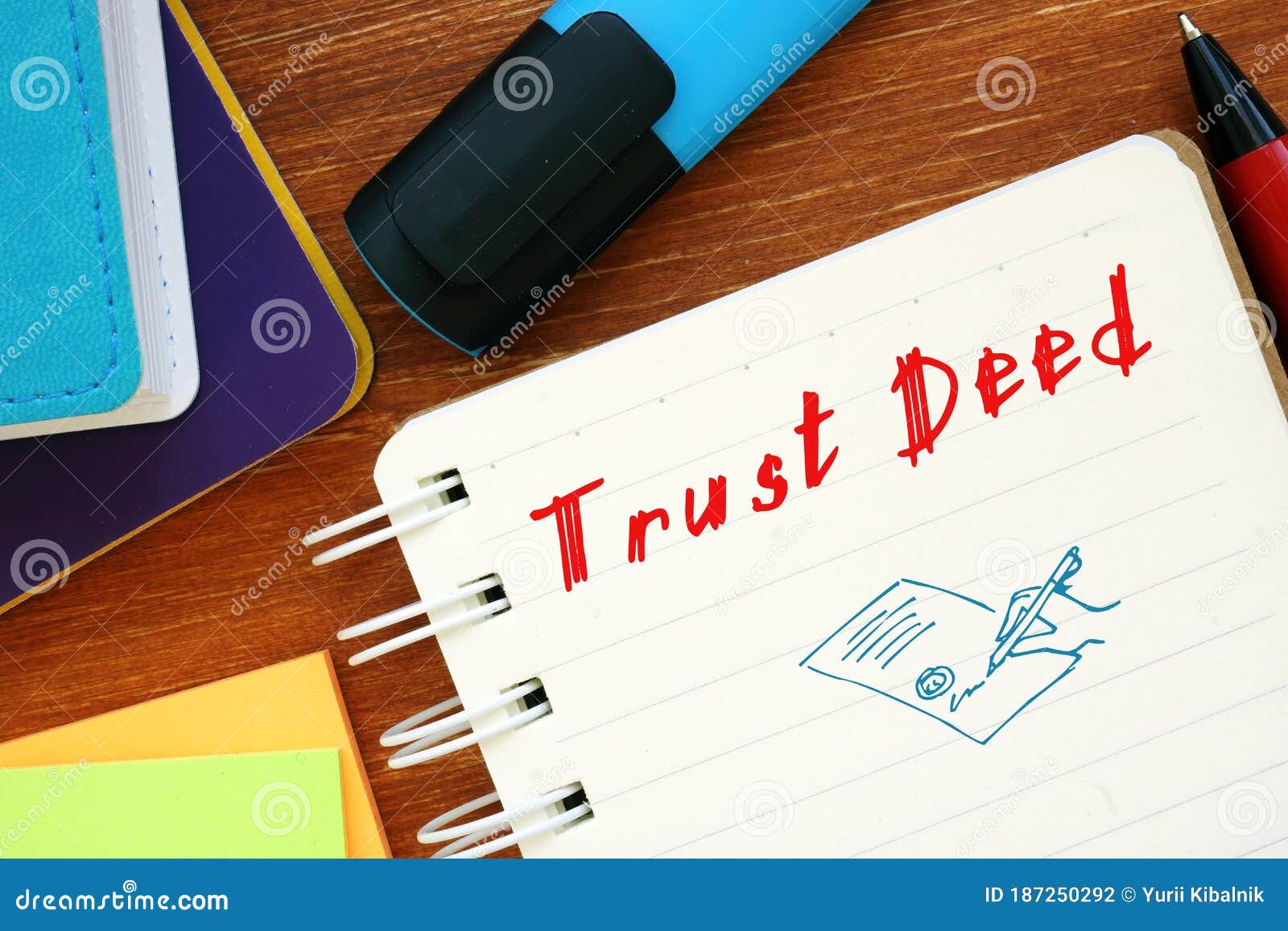 conceptual photo about trust deed with handwritten phrase