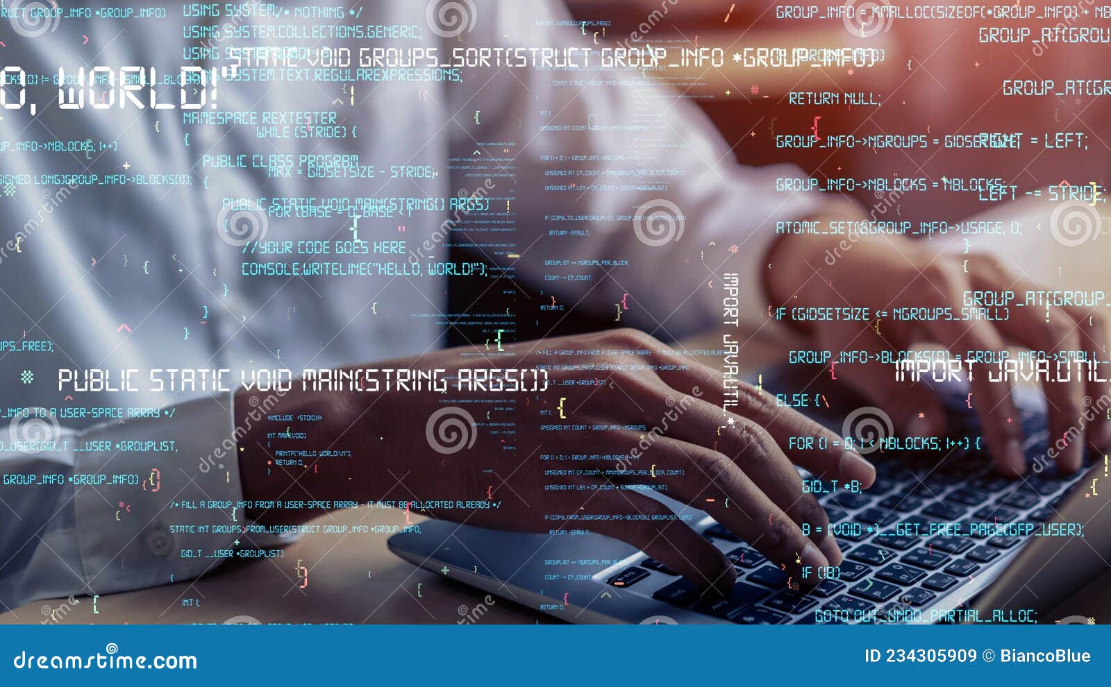 Conceptual Programming and Coding of Future Software Stock Image