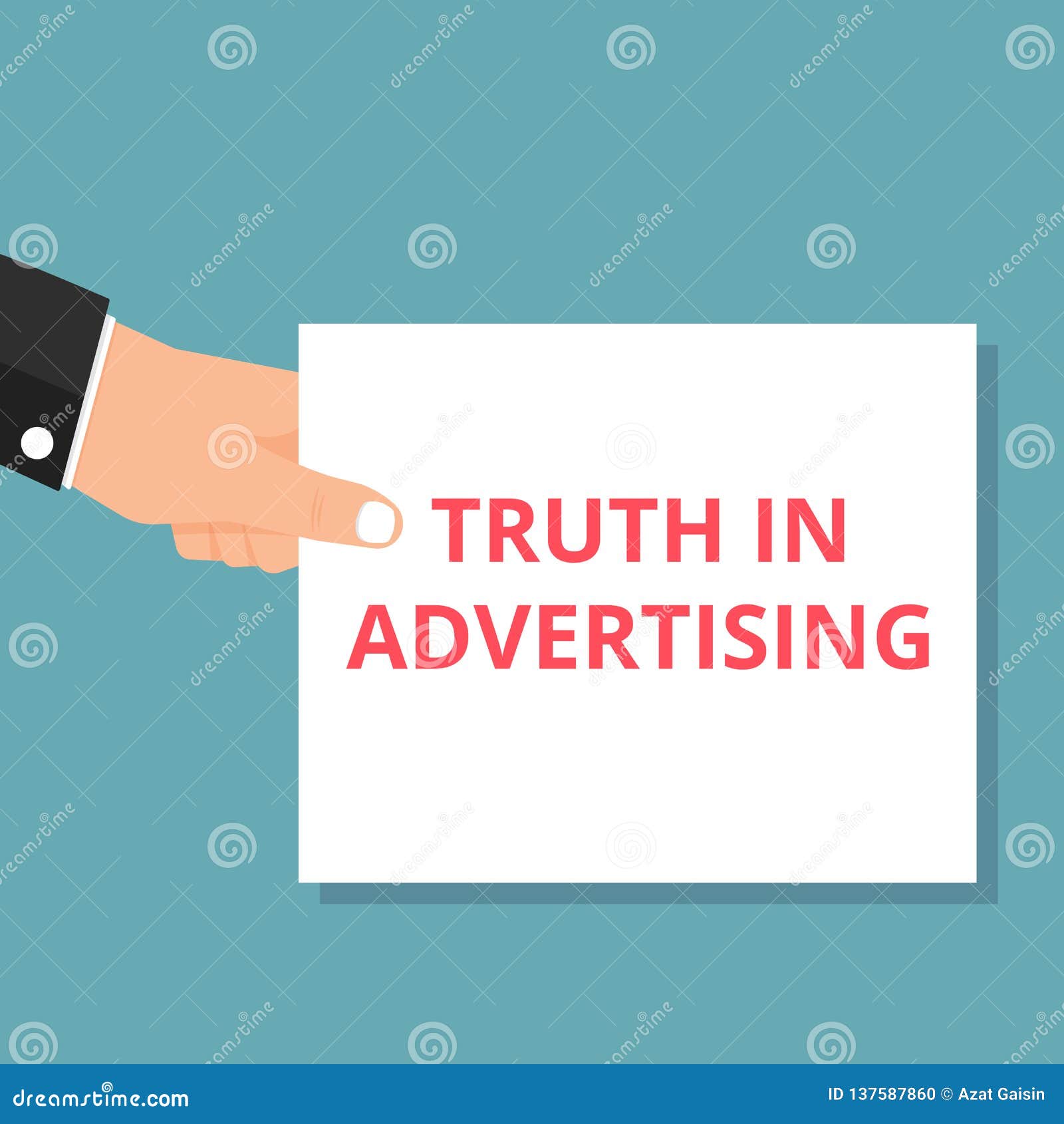 conceptual writing showing truth in advertising