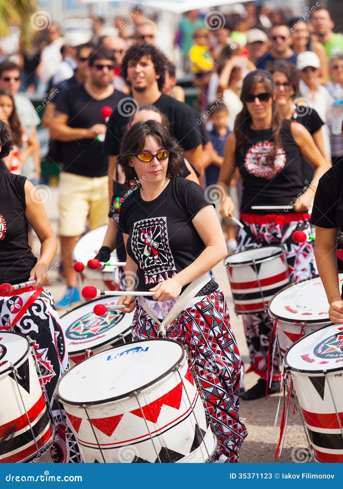 Concert of Batala drummers editorial stock photo. Image of performance ...