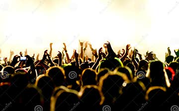 Concert Crowd stock image. Image of backlight, celebration - 15538179