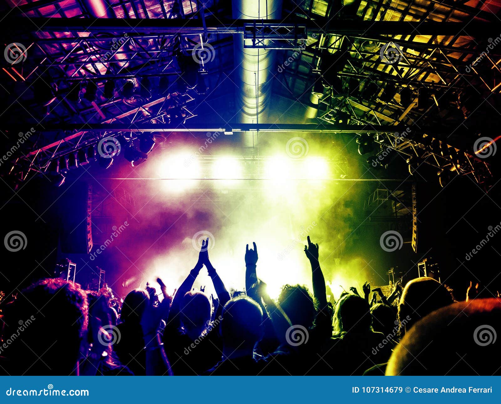 Colourful Stage with Dancing Fans Editorial Stock Image of rock, 107314679