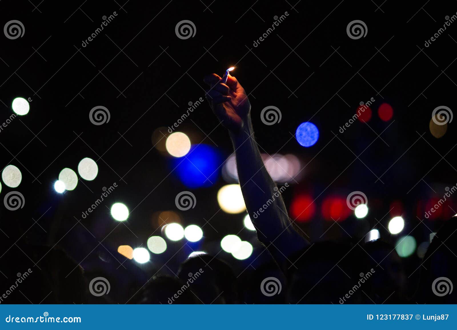 Concert, Lighter in the Hand Stock Image Image of club, clubbing 123177837
