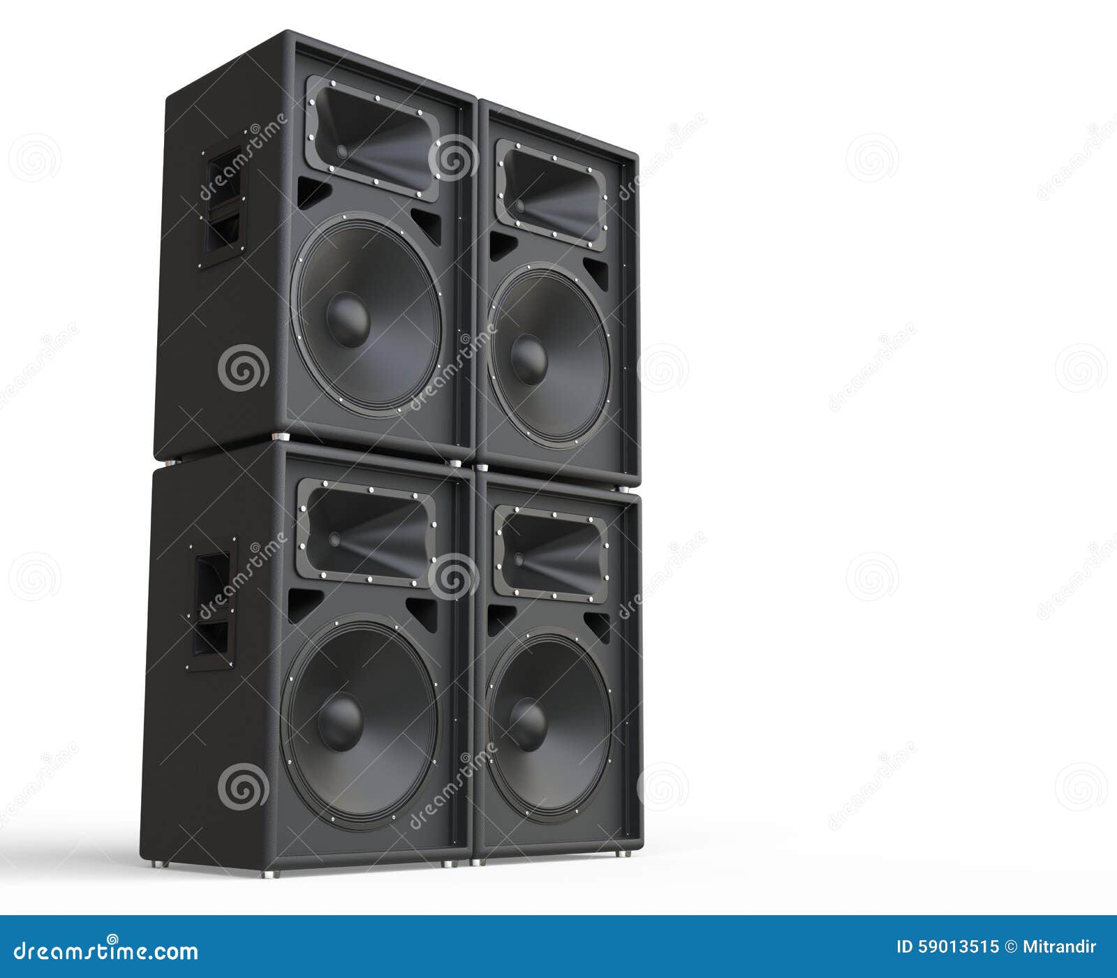 4 Concert Loudspeakers Side View Stock Illustration Illustration of