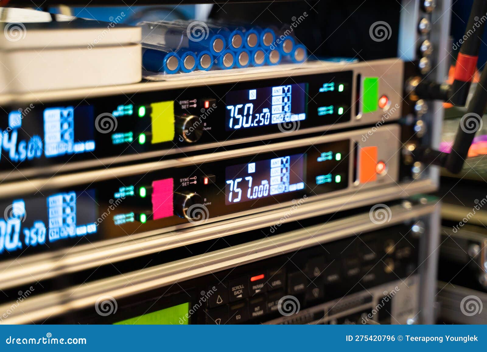 Concert Sound Controller Audio Equipment for Musicians Stock Photo