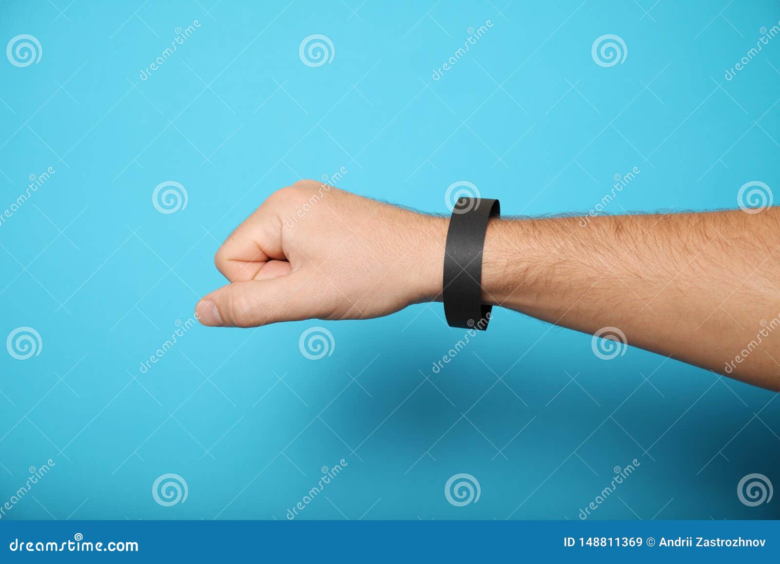 Download Concert Wristband Mockup, Black Hospital Bracelet Design ...