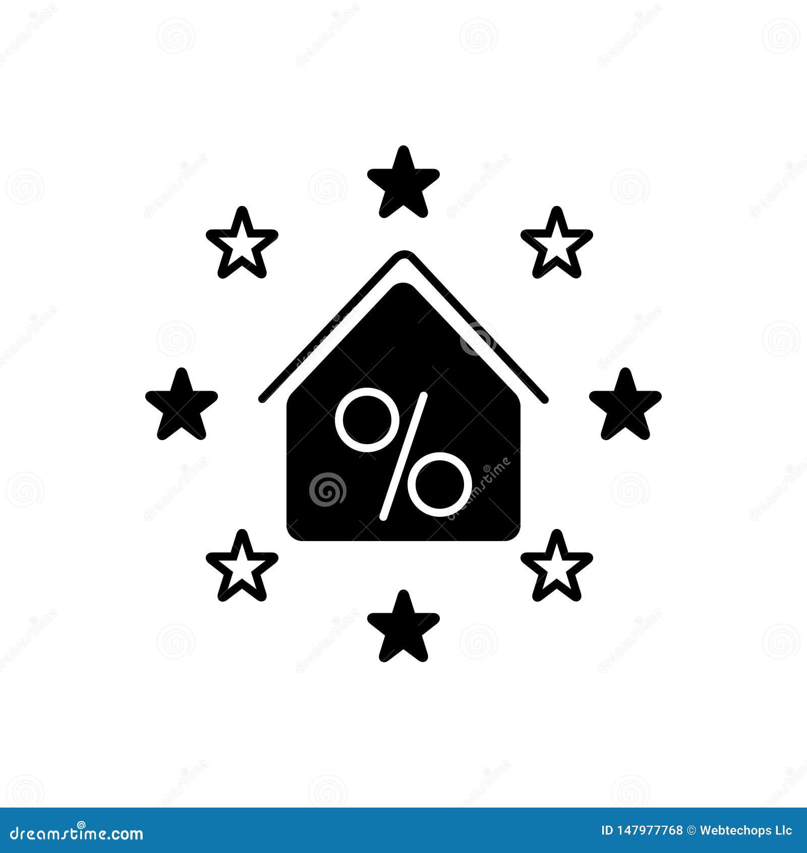 Black Solid Icon for Concession Property, Discount and Exemption Stock