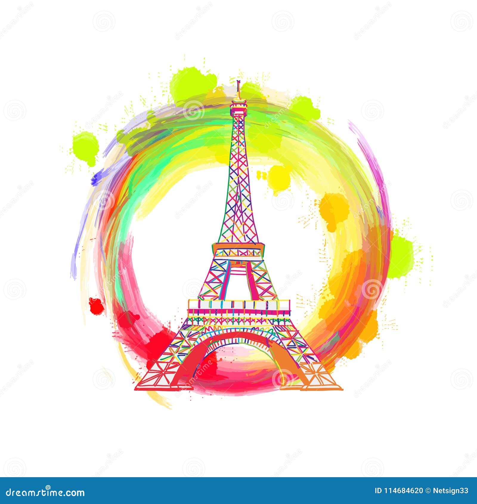 Concetto Del Disegno Della Torre Eiffel Di Parigi Illustrazione Vettoriale Illustrazione Di Mano Dissipato