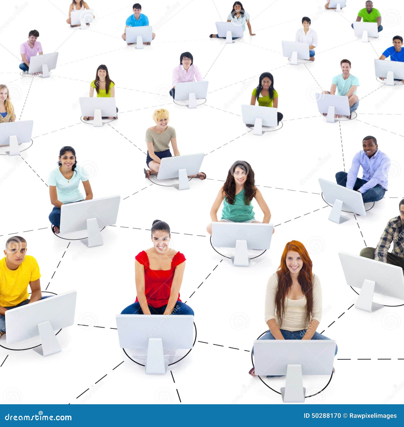 Concetto Della Rete Di Connection Communication Dello Studente