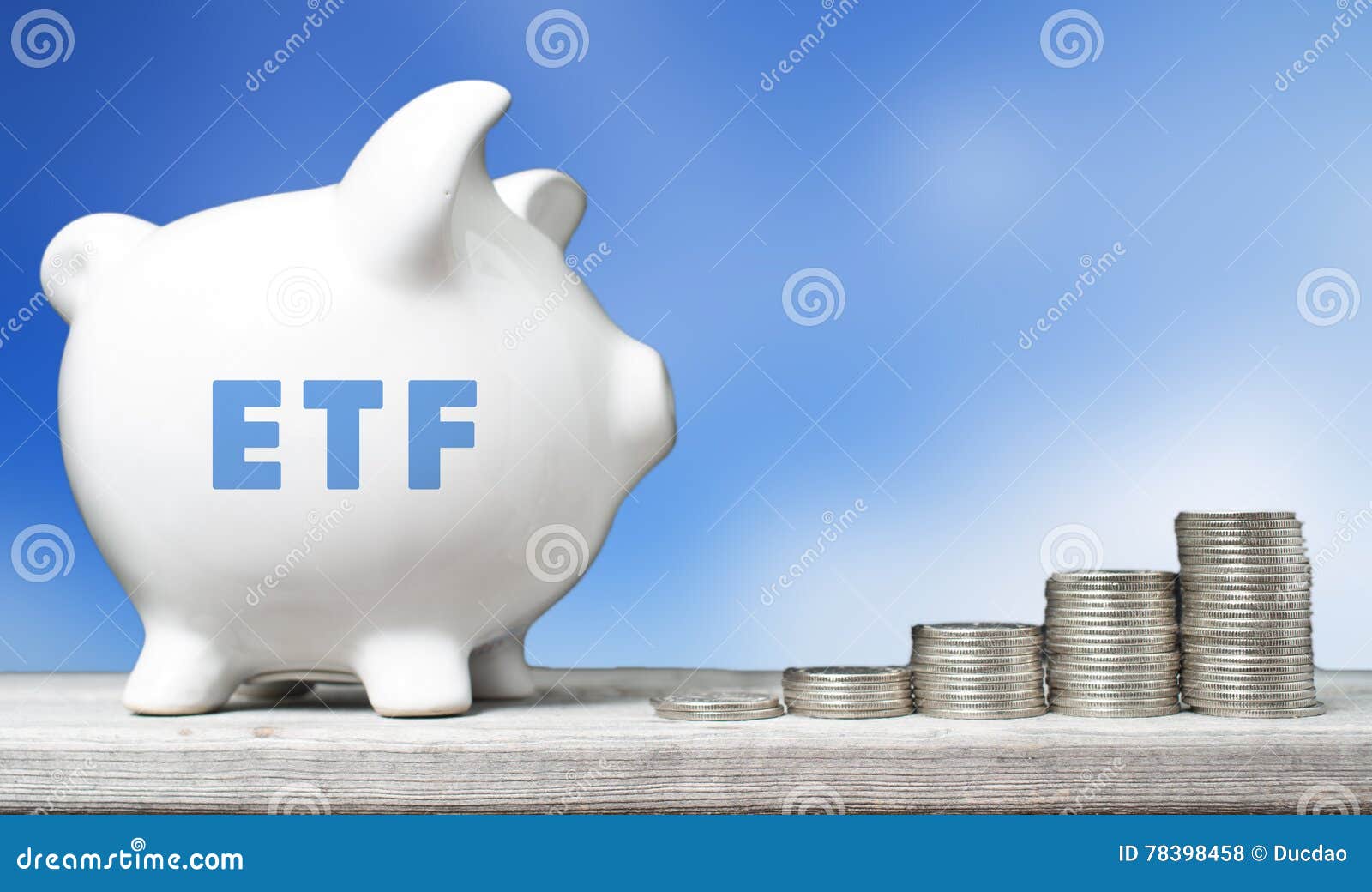 Concetto di investimento di ETF. Concetto commerciale scambiato di investimento del fondo