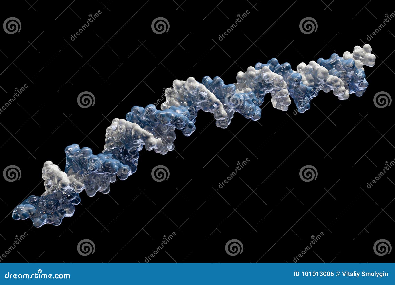 Concetto di ricerca del modello delle cellule del DNA, rappresentazione 3D. Concetto di ricerca del modello di struttura del DNA, rappresentazione 3D