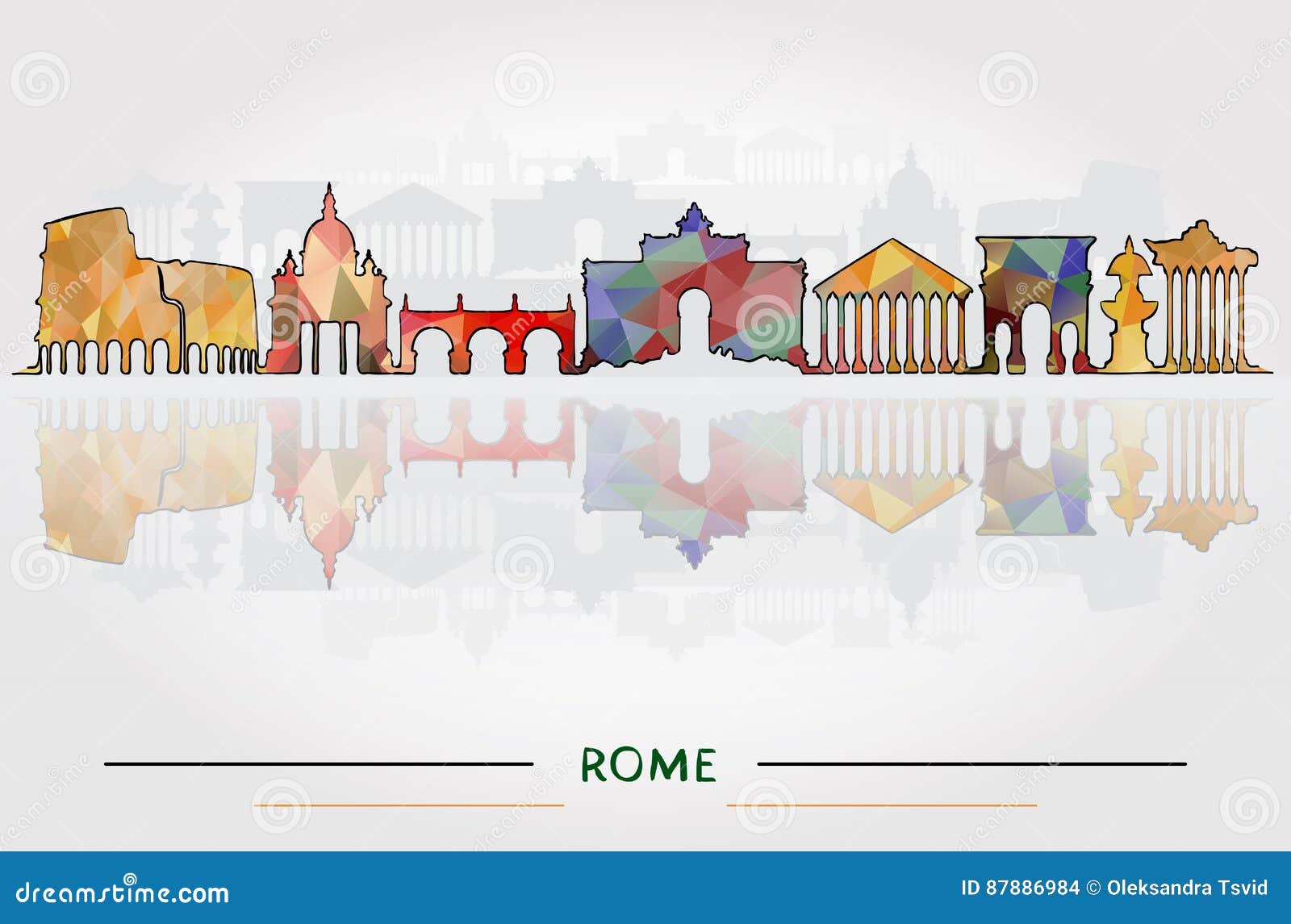 Concetto Di Turismo Con I Monumenti Storici Di Roma Illustrazione Vettoriale Illustrazione Di Famoso Corsa