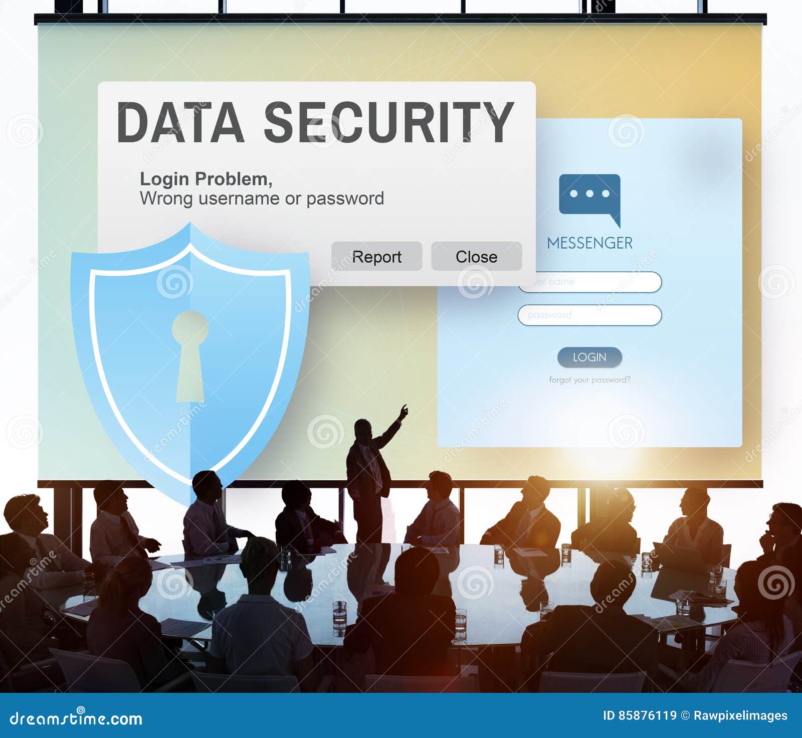 Concetto Online Di Digital Intenret Phishing Di Protezione Dei Dati