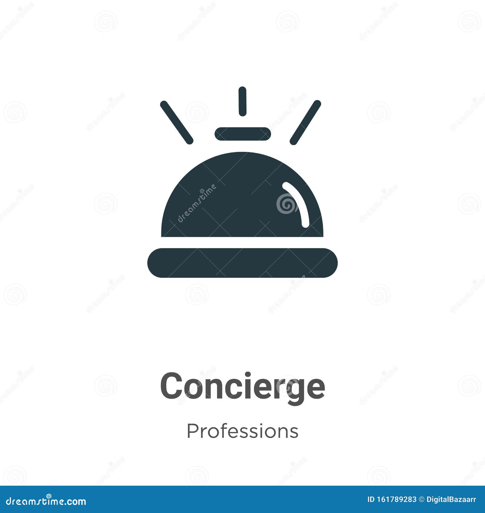 Concierge Vector Icon on White Background. Flat Vector Concierge Icon