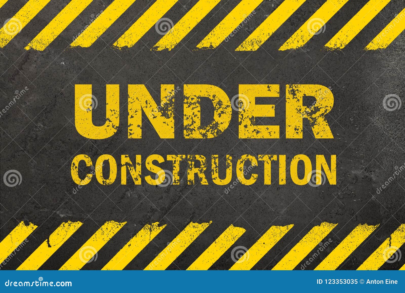 Concrete Background with Under Construction Sign Stock Image - Image of ...