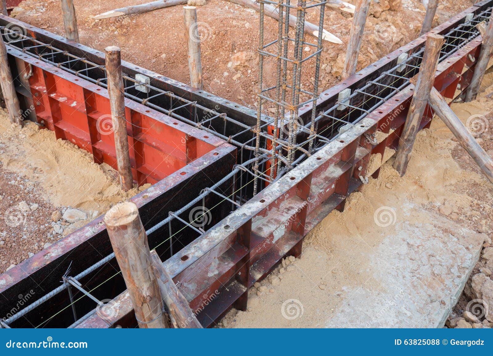 Concrete Beam Mold for House Construction Stock Photo Image of pipe